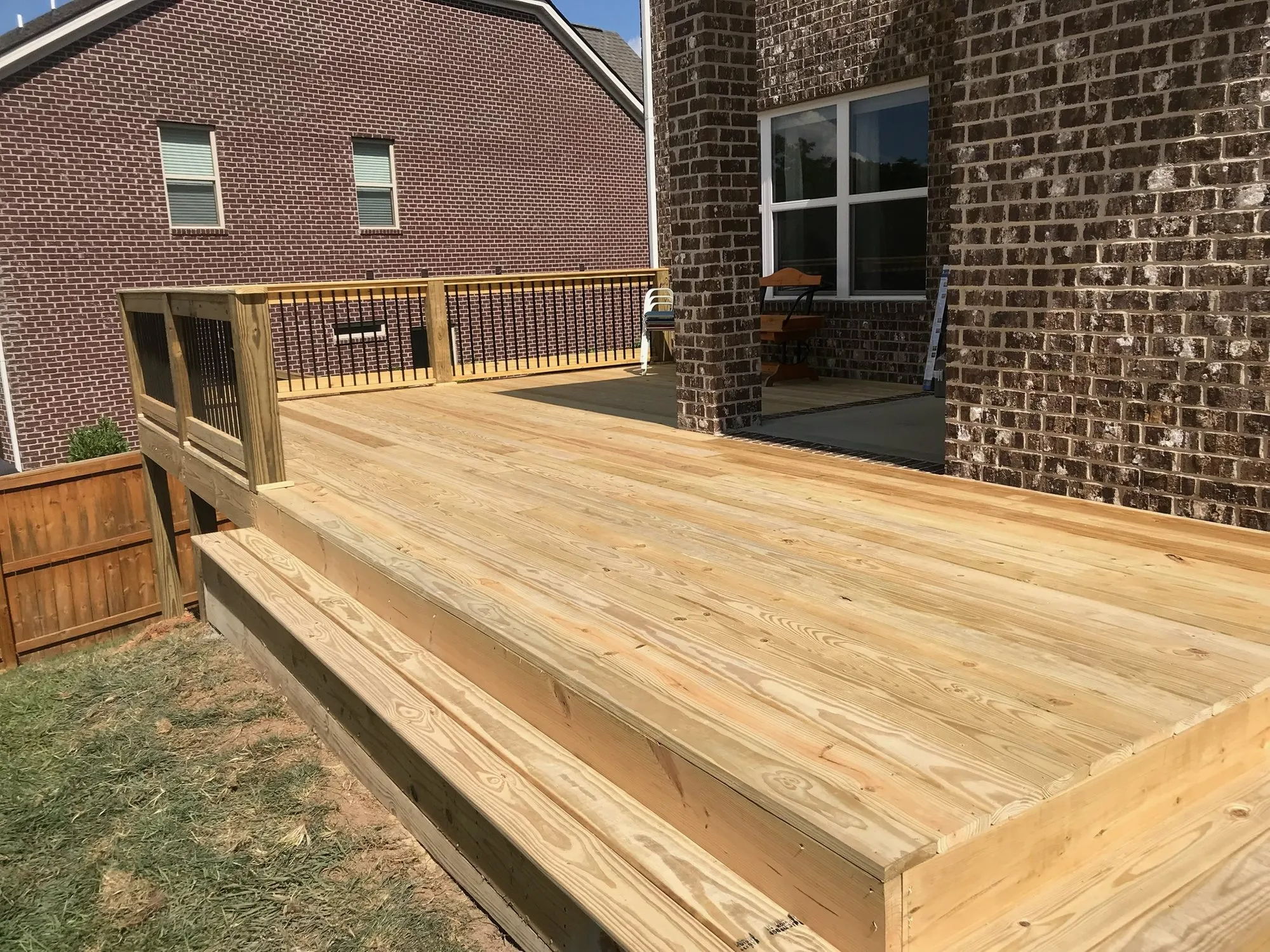 New deck on a brick home